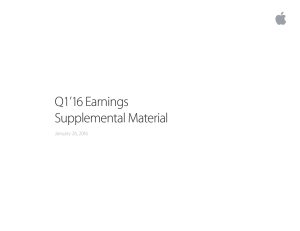 Q1`16 Earnings Supplemental Material