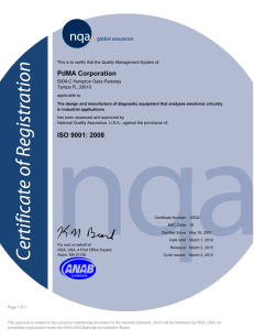 PdMA Corporation ISO 9001: 2008