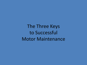 The Three Keys to Successful Motor Maintenance