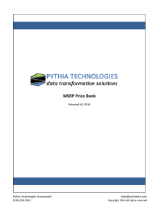 MSRP Price Book - Pythia Technologies