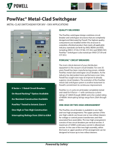 PowlVac® Metal-Clad Switchgear