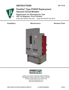 PowlVac® Type PVDHP Replacement Vacuum Circuit Breaker