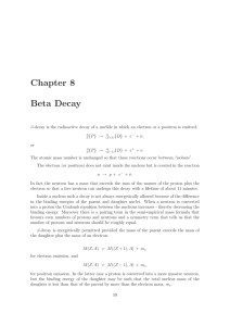 Chapter 8 Beta Decay