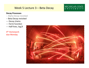 Week 5 Lecture 3 – Beta Decay