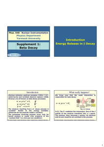 Supplement 1: Beta Decay