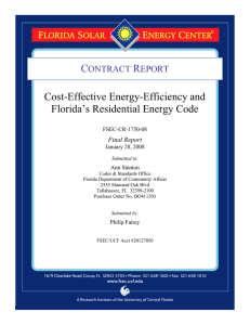 FSEC`s Cost-Effective,Energy-Efficiency and Florida`s Residential