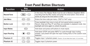 7-Series Front Panel Button Shortcuts