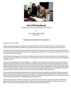 The COTR Handbook - Government Training