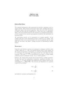 PHYS 536 AC Circuits Introduction