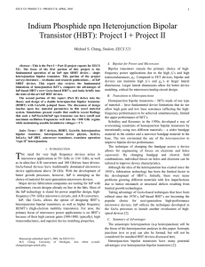 Indium Phosphide npn Heterojunction Bipolar Transistor (HBT)