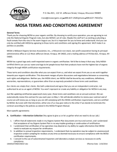 MOSA Terms and Conditions Agreement