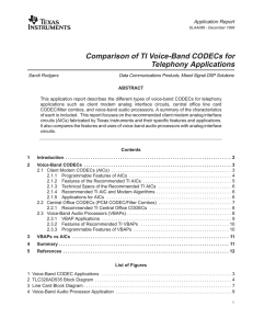 Comparison of TI Voiceband Codecs for
