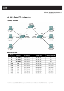 Lab 4.4.1: Basic VTP Configuration
