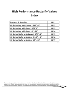 High Performance Butterﬂy Valves