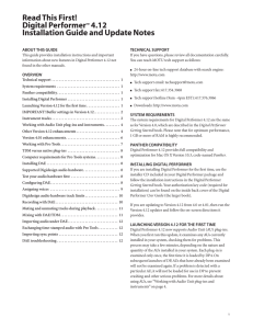 Digital Performer 4.12 Update Notes