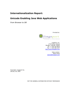 Java Web App Unicode Enabement