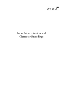 Input Normalization and Character Encodings
