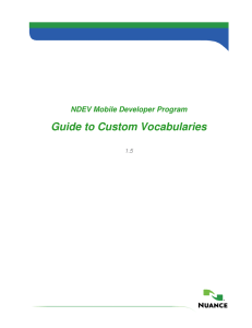 Guide to Custom Vocabularies