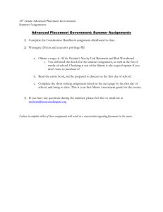 Watergate Wrap Up Assignment - Boston Collegiate Charter School