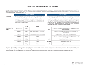 ADDITIONAL INFORMATION FOR ADs and UPMs