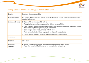 Training Session Plan