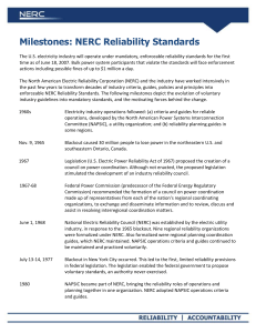 Milestones: NERC Reliability Standards