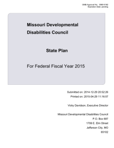 State Plan for Missouri Developmental Disabilities Council