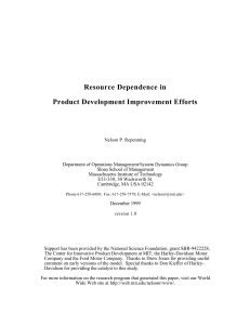 Resource Dependence in Product Development Improvement