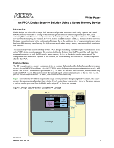 An FPGA Design Security Solution Using a Secure Memory