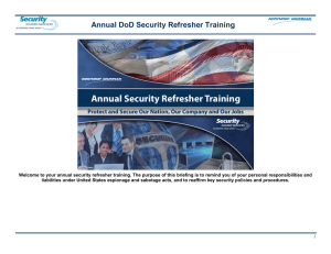 Annual DoD Security Refresher Training