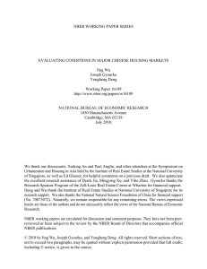 Evaluating Conditions in Major Chinese Housing Markets