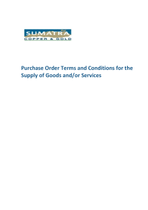 Purchase Order Terms and Conditions for the Supply of Goods and