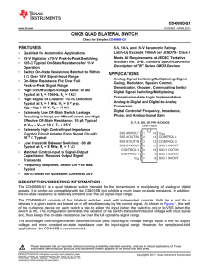 CMOS Quad Bilateral Switch, CD4066B-Q1