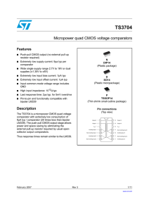 Micropower quad CMOS voltage comparators