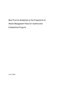 Best Practice Guidelines on the Preparation of Waste Management