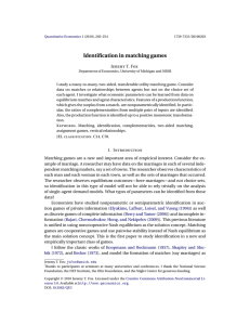 Identification in matching games