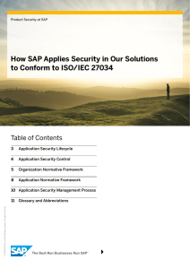 How SAP Applies Security in Our Solutions to Conform to ISO/IEC