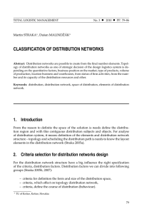CLASSIFICATION OF DISTRIBUTION NETWORKS