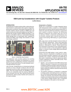 ESD/Latch-Up Considerations with iCoupler® Isolation Products