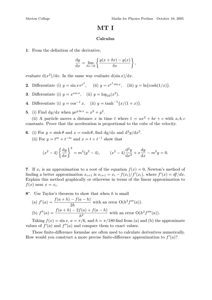 Calculus 1 From The Definition Of The Derivative Dy Dx Lim Y X Dx