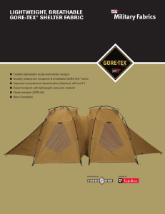 Lightweight, BreathaBLe gOre-teX® SheLter
