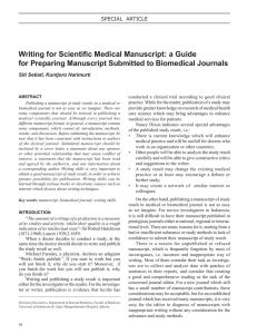 Writing for Scientific Medical Manuscript