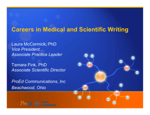 Careers in Medical and Scientific Writing