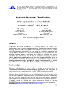 Automatic Document Classification: