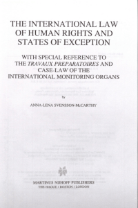 the international law of human rights and states of exception