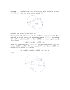 Problem 11. The figure below shows two congruent circles centered