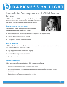Immediate Consequences of Child Sexual Abuse