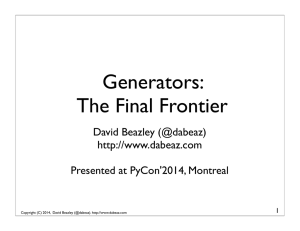 Generators: The Final Frontier