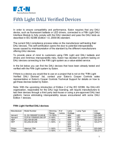 Fifth Light Verified DALI Ballasts and Drivers