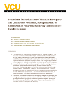 Procedures for Declaration of Financial Emergency and Consequent